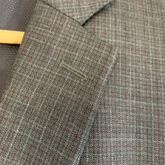 Michael Kors Mens Grey Two-Piece Suit plaid Wool Size 46L EUC - Picture 9 of 11